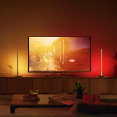 Illuminate Your Space with the Stylish RGBCW Corner Table Lamp in Elegant Gold